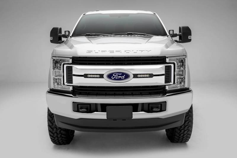 ZROADZ 2017-2019 Ford F-250 F-350 F-450 F-550 6 Inch LED Straight Single Row Slim Light Bars Z415571-Kit