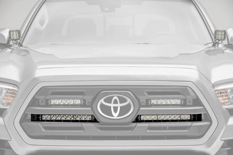 ZROADZ 2018-2019 Toyota Tacoma OEM Grille LED Kit 10 Inch LED Single Row Slim Light Bars Z419611-KIT