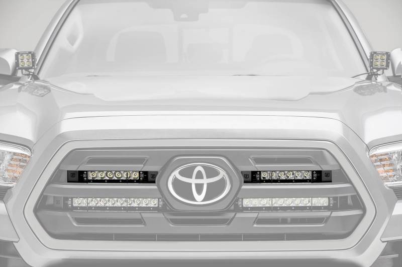 ZROADZ 2018-2019 Toyota Tacoma OEM Grille LED Kit 6 Inch LED Straight Single Row Slim Light Bars Z419511-KIT