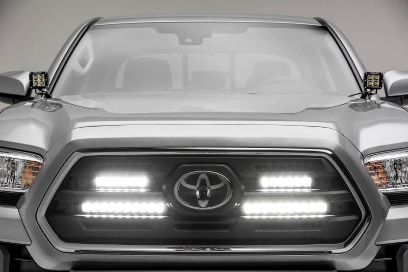 ZROADZ 2018-2019 Toyota Tacoma OEM Grille LED Kit 6 Inch and 10 Inch LED Straight Single Row Slim Light Bars Z419711-KIT