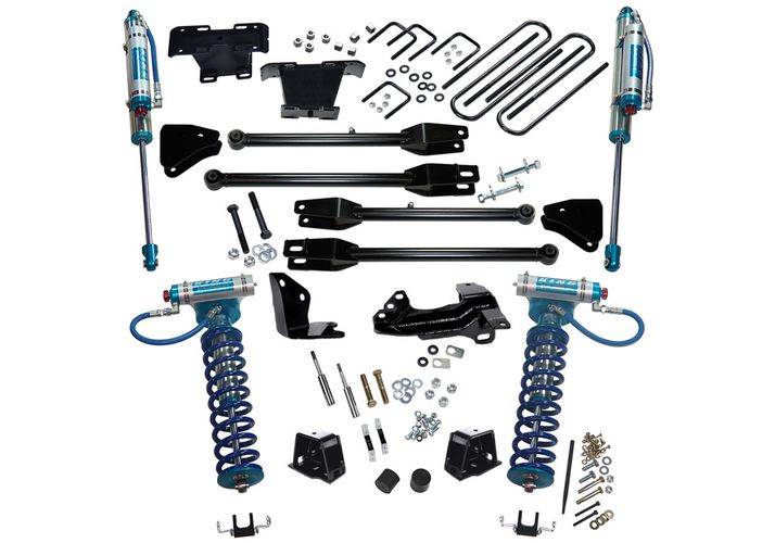 SUPERLIFT 2005-2007 Ford F-250 F-350 Super Duty 4WD Diesel gas with 4-Link Conversion & King Clvrs Shocks Lift Kit 4" K230KG