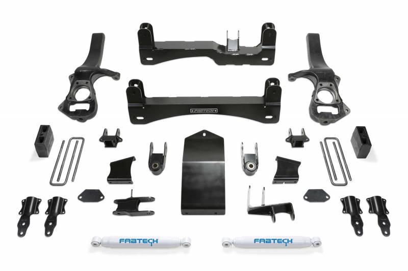Fabtech 2019 Chevrolet Silverado GMC Sierra 1500 Pickup PERF Shocks 6" Budget Front and Rear Suspension Lift Kit K1132