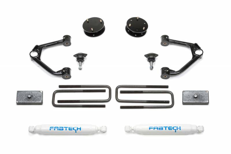 Fabtech 2019 Chevrolet Silverado GMC Sierra 1500 Pickup 3.5" Budget Ball Joint UCA Front and Rear Suspension Lift Kit K1126