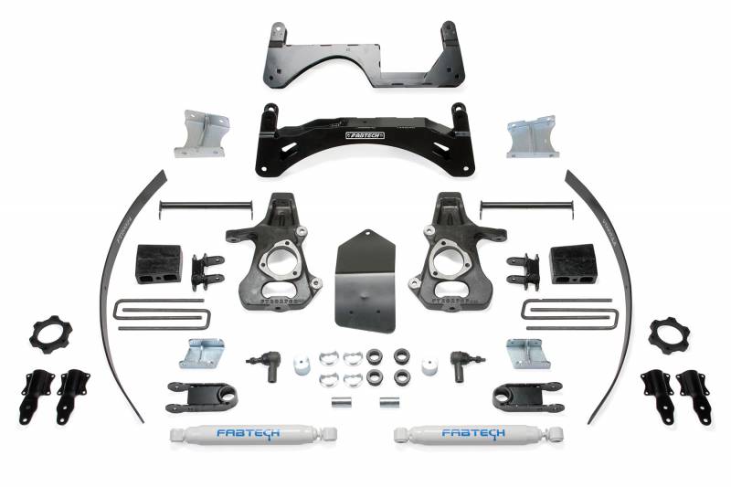 Fabtech 2014-2018 Chevrolet Silverado GMC Sierra 1500 Pickup OE ALM STMP STL UCA 6" Basic System PERF Shocks K1068