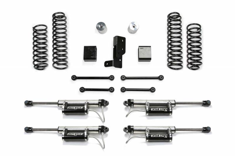 Fabtech 2018-2019 Jeep Wrangler JL 4dr 4WD 3" Sport System DL RESI Shocks K4108DL