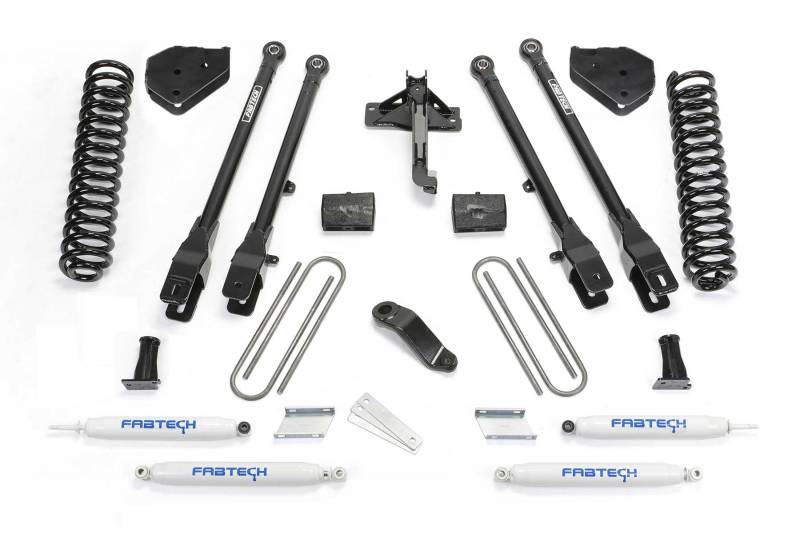 Fabtech 2017-2019 FORD F-250 F-350 4WD Dsl 6" 4link System Coils PERF Shocks K2216