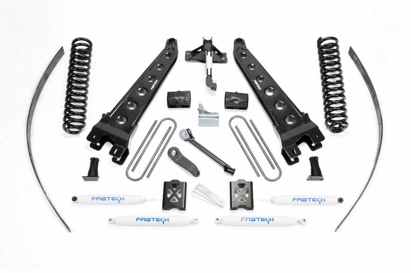 Fabtech 2005-2007 Ford F-250 4WD 8" Radius Arms System Lift Kit Without Factory overload Coils PERF RR Shocks K2015