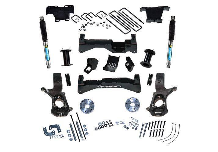 SUPERLIFT 2014-2018 Chevrolet Silverado GMC Sierra 1500 2019 Silverado 1500 Legacy Sierra 1500 Limited OE Al or SS Ctrl Arms With Bilstein Shocks  8" Lift Kit K897B