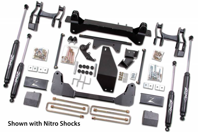 Zone OffRoad 1988-1998 Chevrolet Silverado 1500 GMC Sierra 1500 6in Lift Kit w/ Nitro Shocks and Free Boot Protectors ZONC14N