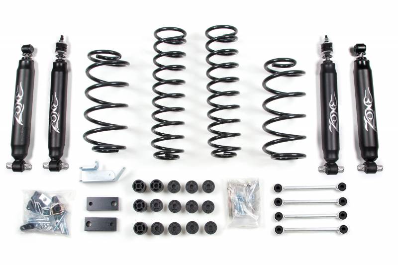 Zone OffRoad 1997-2006 Jeep Wrangler TJ 4.25in Combo Front and Rear Suspension Lift Kit with Free Boot Protectors ZONJ26N Discos