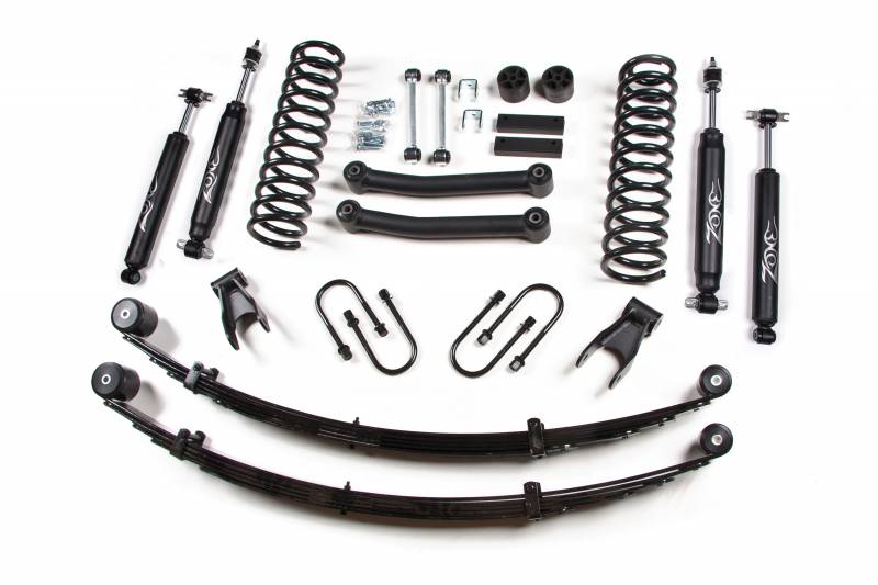 Zone OffRoad 1984-2001 Jeep Cherokee XJ 4.5in Lift Kit with Rear Springs With Free Boot Protectors ZONJ24N Dana 35 Nitro