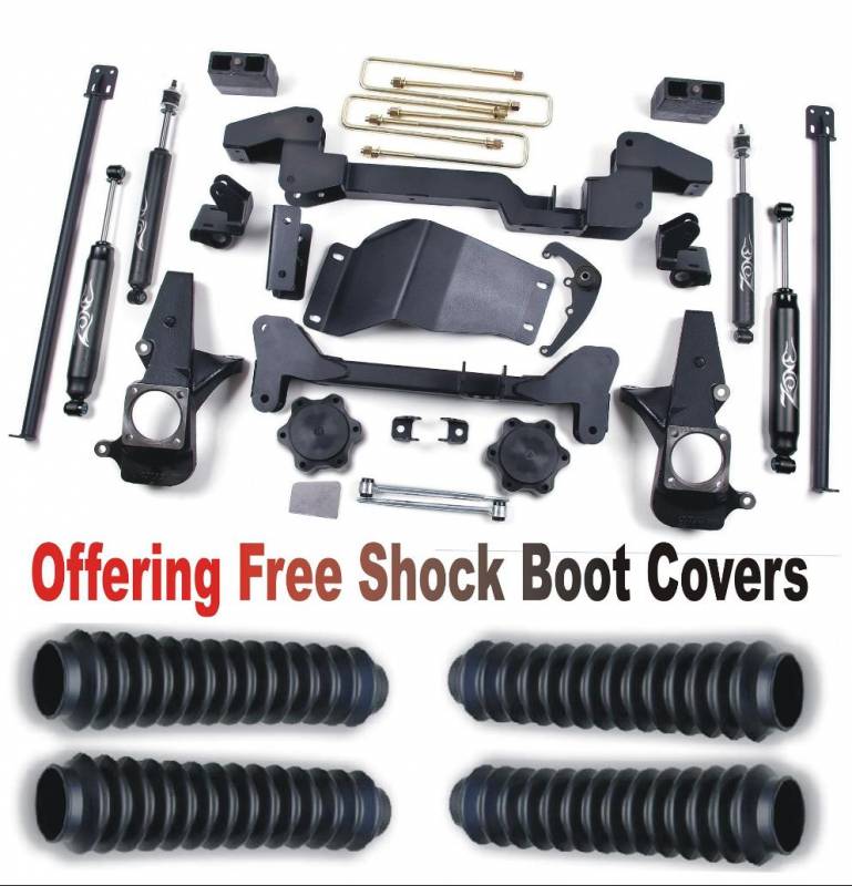 Zone OffRoad 2001-2010 Chevrolet GMC Heavy Duty 6in Suspension System With Free Boot Protectors ZONC4N