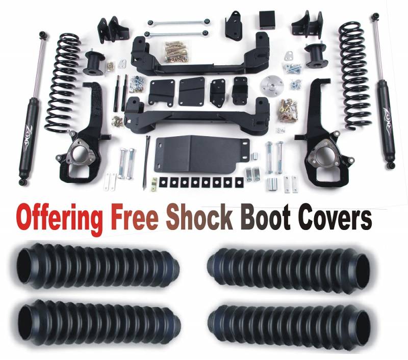 Zone OffRoad 2009-2010 Dodge Ram 1500 4in Suspension System With Free Shock Boot Covers ZOND1N