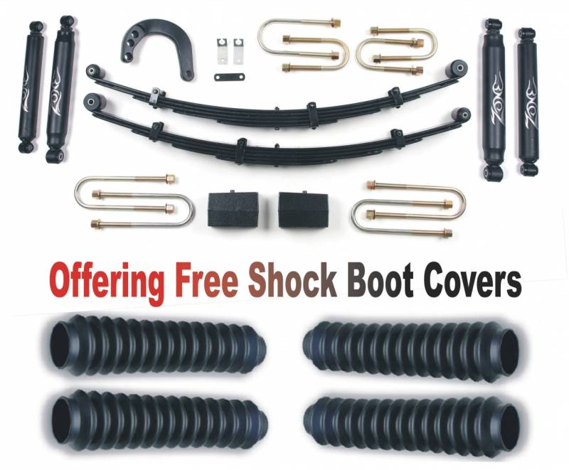Zone OffRoad 1988-1991 Chevrolet 1/2,2/3 ton SUV 4in Suspension Lift Kit With Free Boot Protectors ZONC15N