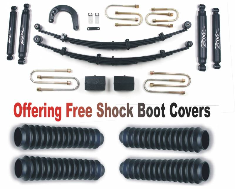 Zone OffRoad 1988-1991 Chevrolet 3/4 Ton SUV 4in Suspension Lift Kit With Free Boot Protectors ZONC18N