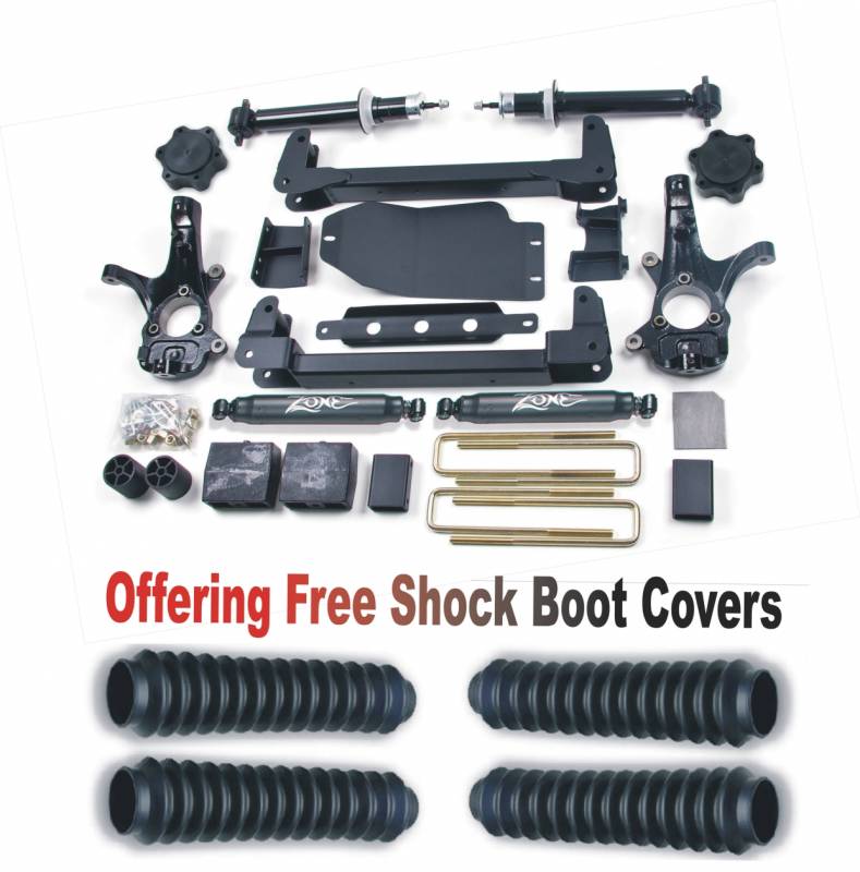 Zone OffRoad 2007-2013 Chevrolet Silverado GMC Sierra 1500 4WD 6.5in Suspension System With Free Boot Protectors ZONC1N