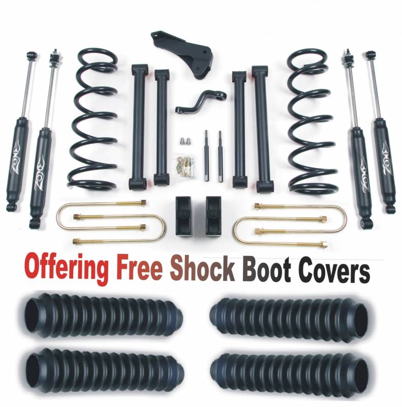 Zone OffRoad 2008 Dodge Ram 2500 3500 5in Suspension System With Free Boot Protectors ZOND10N 3-7/8 axle