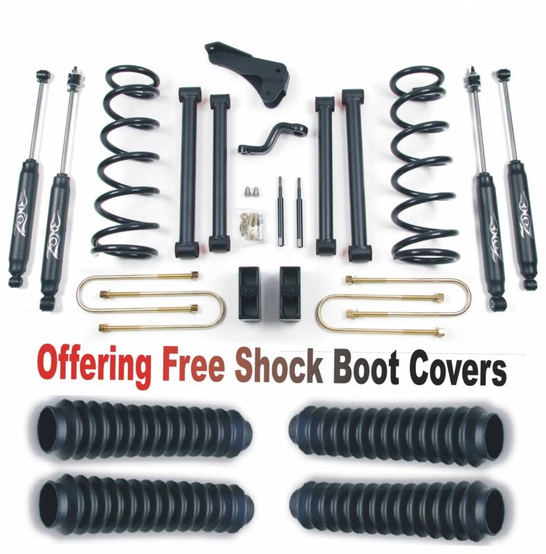 Zone OffRoad 2008 Dodge Ram 2500 3500 5in Suspension System With Free Boot Protectors ZOND11N 4-1/8 axle