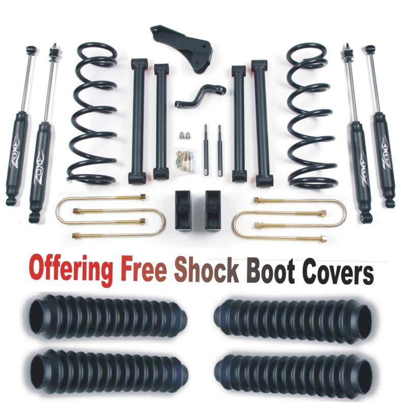 Zone OffRoad 2009 Dodge Ram 2500 3500 5in Suspension System With Free Boot Protectors ZOND12N 3-7/8 axle