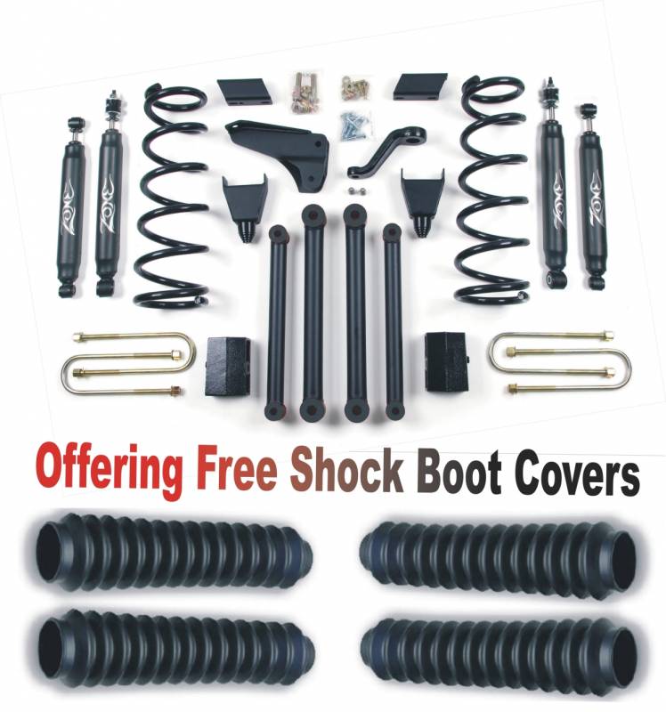 Zone OffRoad 2010-2012 Dodge Ram 2500 5in Suspension System With Free Boot Protectors ZOND17N 3-7/8 axle
