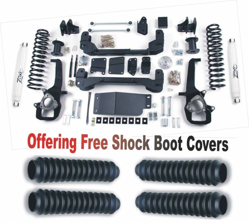 Zone OffRoad 2009-2010 Dodge Ram 1500 6in Suspension System With Free Shock Boot Covers ZOND2N