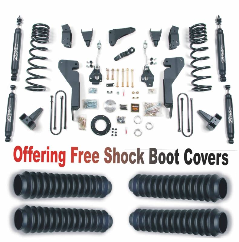 Zone OffRoad 2008 Dodge Ram 2500 8in Suspension System With Free Shock Boot Covers ZOND30N 3.5in Axle-Dsl
