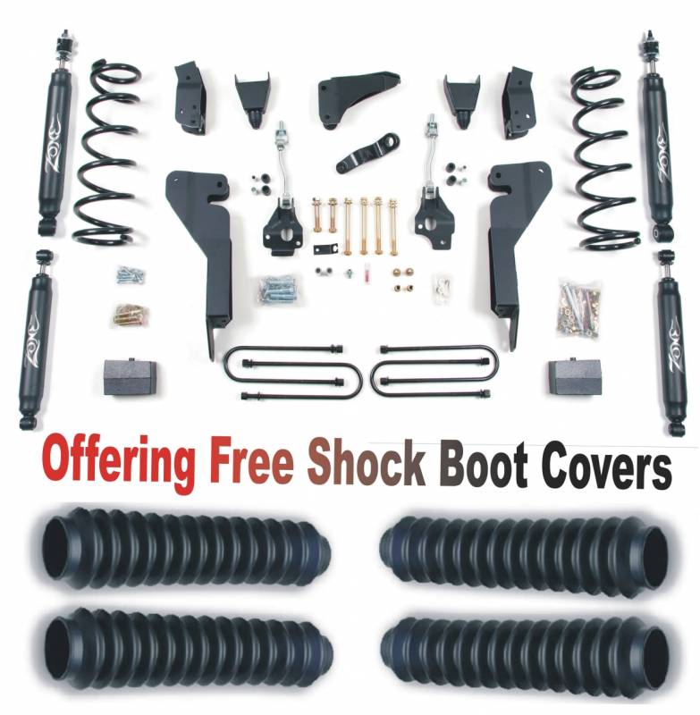 Zone OffRoad 2008 Dodge Ram 2500 6in Suspension System With Free Shock Boot Covers ZOND32N 3.5in Axle-Dsl