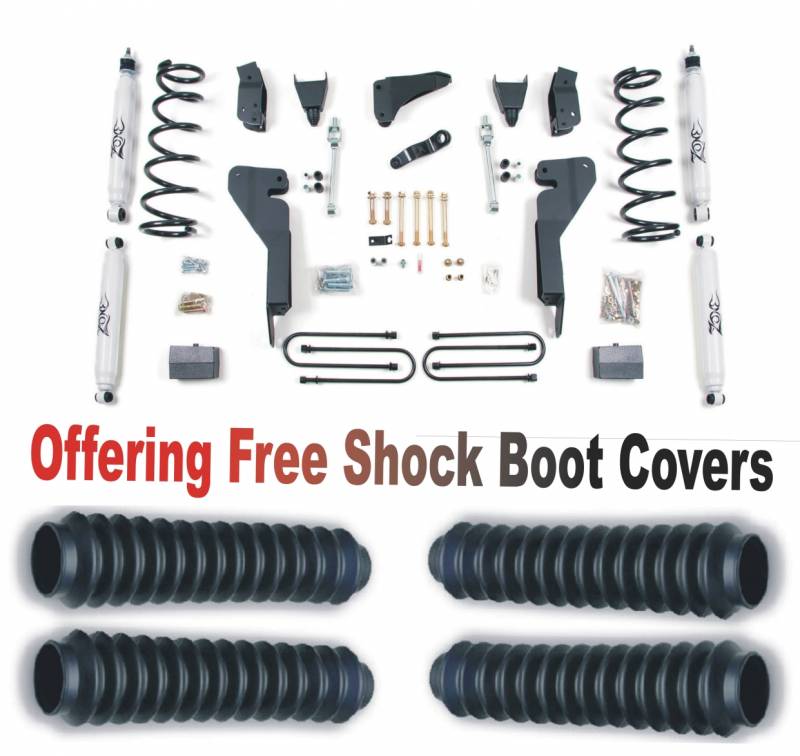 Zone OffRoad 2009-2012 Dodge Ram 2500 Gas 6in Suspension System With Free Shock Boot Covers ZOND38N 4in Axle