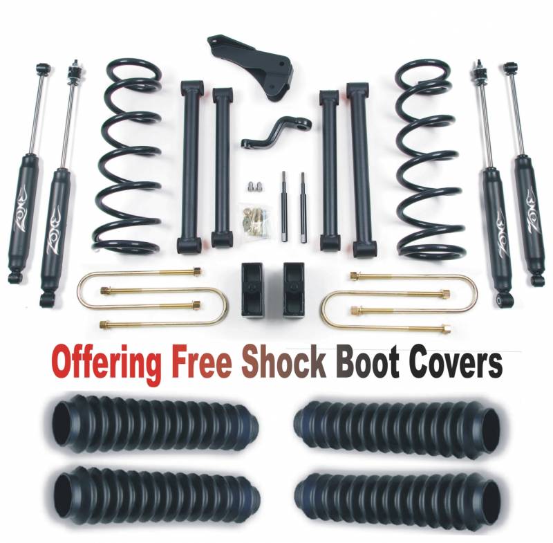 Zone OffRoad 2009 Dodge 3/4 & 1 ton 5in Suspension System With Free Boot Protectors ZOND7N