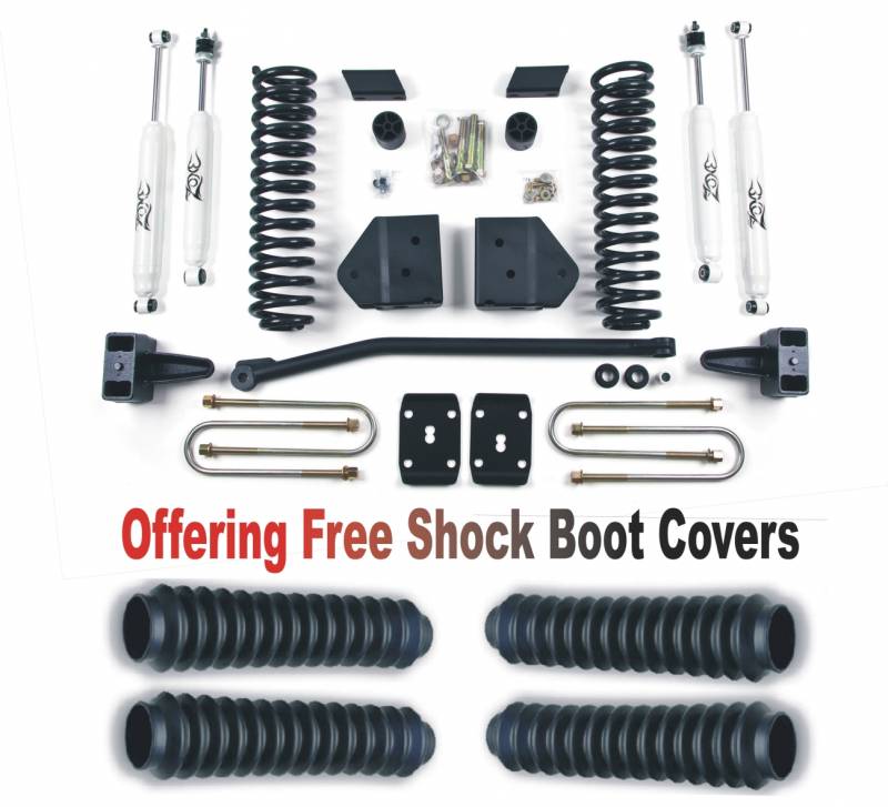 Zone OffRoad 2008-2010 Ford F250 F350 4in Suspension System With Free Boot Protectors ZONF12N