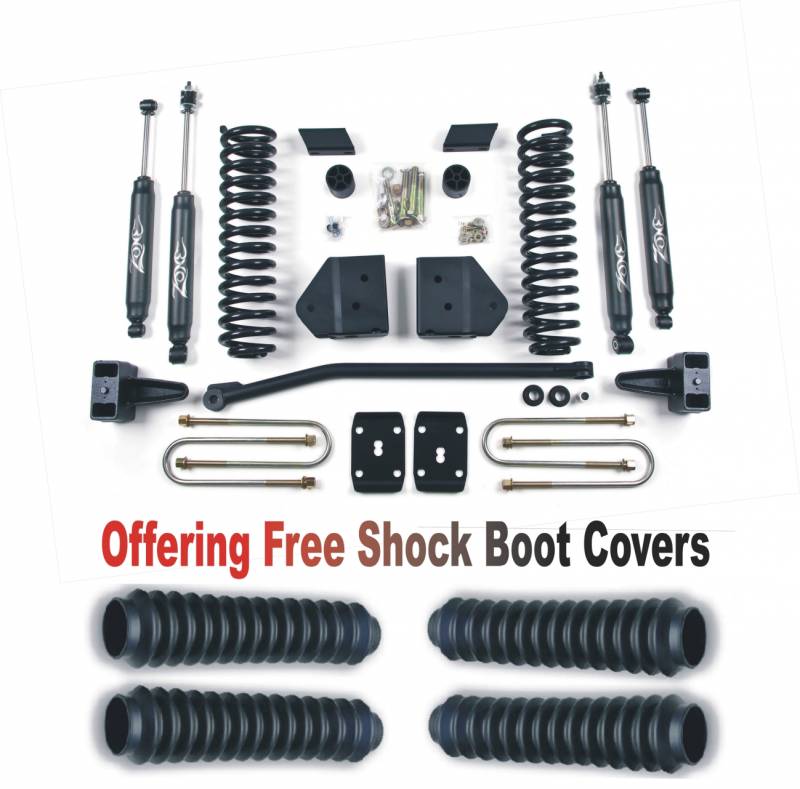 Zone OffRoad 2011-2012 Ford F250 F350 Gas 4in Suspension System With Free Boot Protectors ZONF18N
