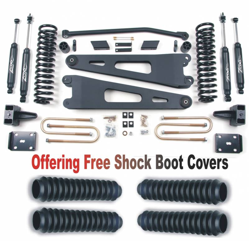 Zone OffRoad 2011-2012 Ford F250 F350 Super Duty 4in Diesel Radius Arm Suspension System With Free Boot Protectors ZONF25N