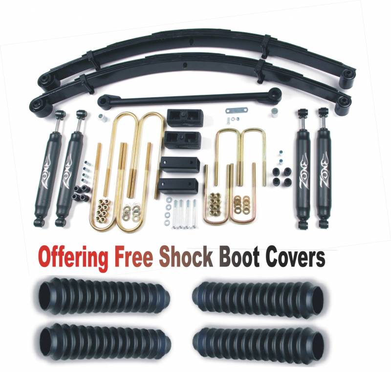 Zone OffRoad 1999 Ford F250 F350 4in Suspension System With Free Boot Protectors ZONF2N
