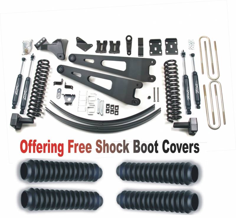 Zone OffRoad 2011-2014 Ford F250 F350 Super Duty Gas 6in Radius Arm Suspension System With Free Boot Protectors without Overload ZONF32N