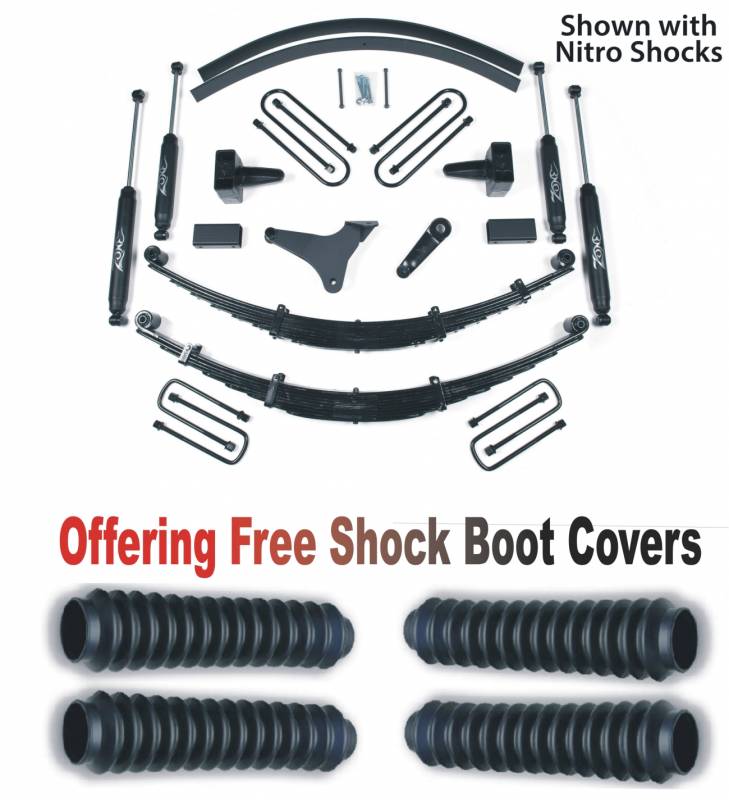 Zone OffRoad 1999 Ford F250 4WD 6in Suspension System With Free Boot Protectors ZONF44N