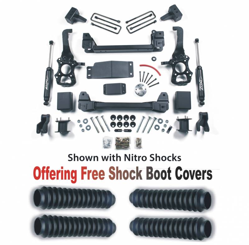 Zone OffRoad 2015-2019 Ford F-150 4WD 4in Suspension System With Free Boot Protectors ZONF47N