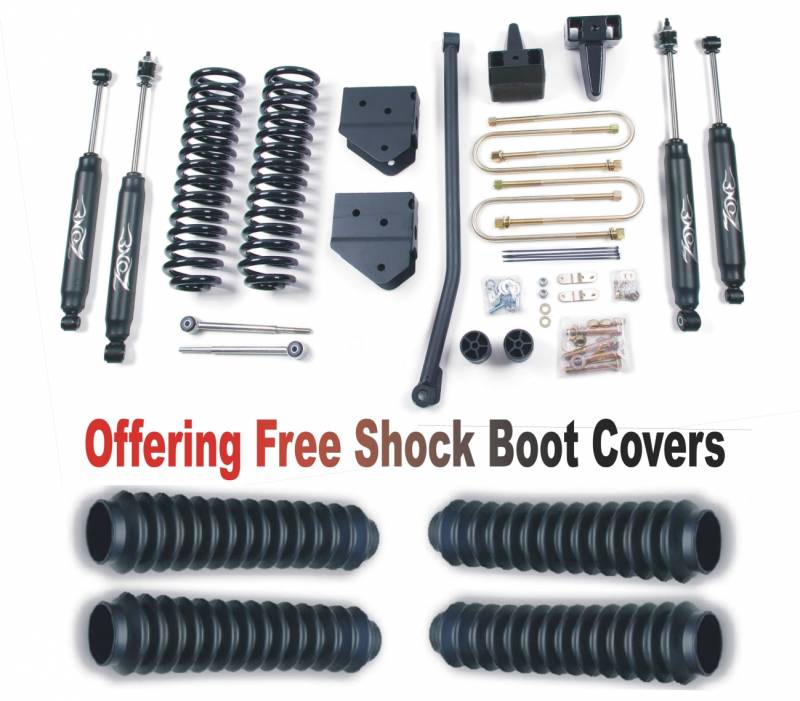 Zone OffRoad 2005-2007 Ford F250 F350 4in Suspension System With Free Boot Protectors ZONF5N
