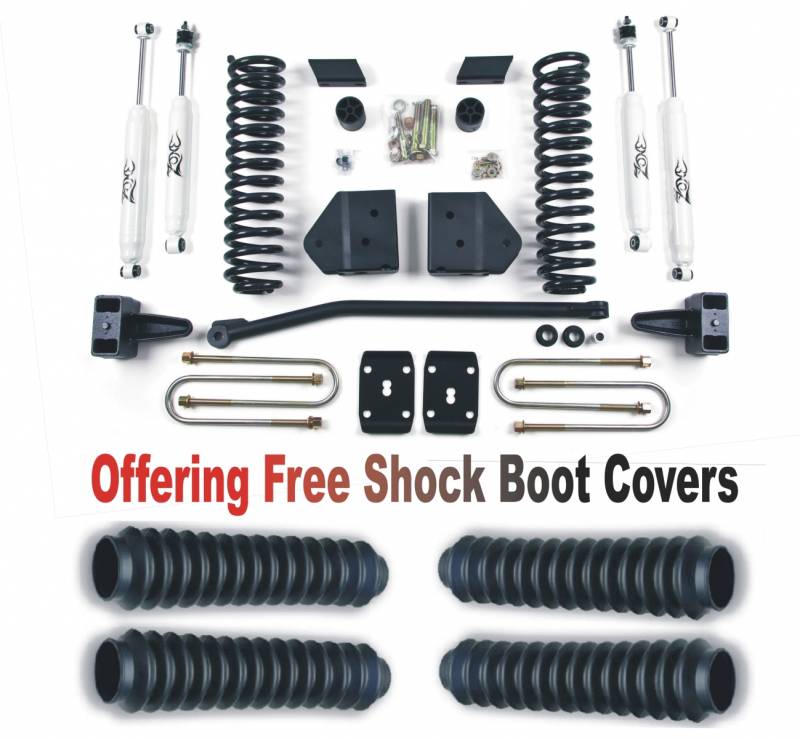 Zone OffRoad 2008-2010 Ford F250 F350 4in Suspension System With Free Boot Protectors ZONF6N