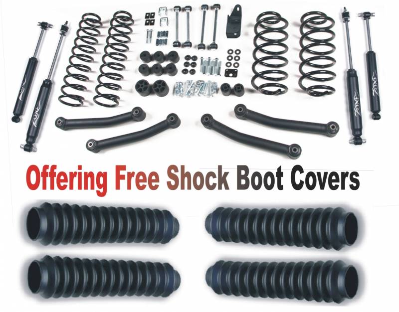 Zone OffRoad 1997-2002 Jeep Wrangler TJ 4in Suspension System With Free Boot Protectors ZONJ10N