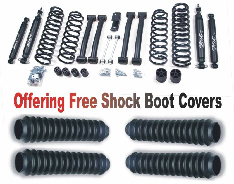 Zone OffRoad 1993-1998 Jeep Grand Cherokee ZJ 4in Suspension System With Free Boot Protectors ZONJ16N