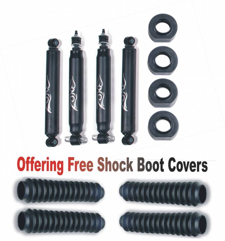 Zone OffRoad 1993-1998 Jeep Grand Cherokee ZJ 2in Coil Spacer Lift Kit With Free Boot Protectors ZONJ19N