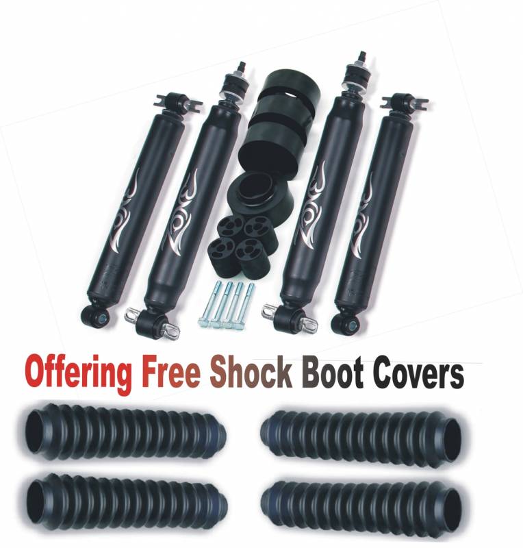 Zone OffRoad 1997-2006 Jeep Wrangler TJ 1.75in Coil Spring Spacer Kit With Free Boot Protectors ZONJ1N Nitro