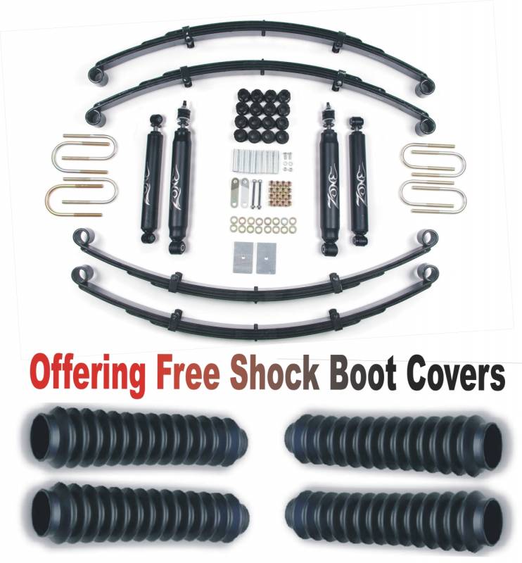 Zone OffRoad 1987-1995 Jeep Wrangler YJ 2in Suspension Lift Kit With Free Boot Protectors ZONJ27N