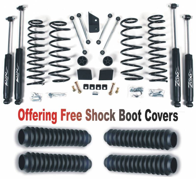 Zone OffRoad 2018-2021 Jeep Wrangler JL 3in Suspension Lift Kit With Free Boot Protectors ZONJ31N