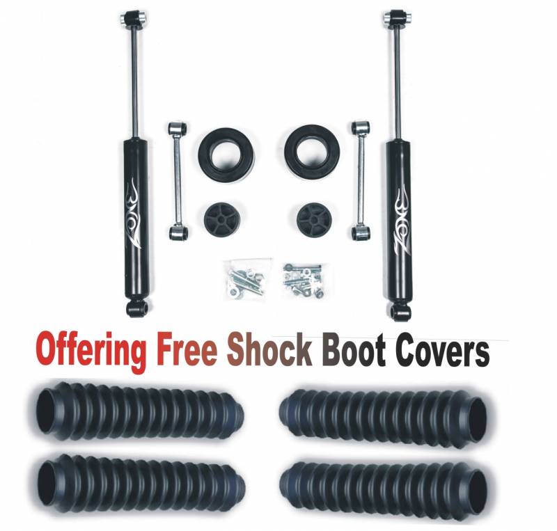 Zone OffRoad 2020-2022 Jeep Gladiator JT 2in Leveling Spacer Kit With Free Boot Protectors ZONJ32N