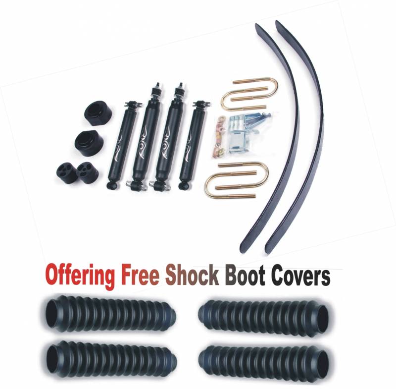 Zone OffRoad 1984-2001 Jeep Cherokee XJ 2in Lift Kit with Free Boot Protectors ZONJ4N Chrysler Axle