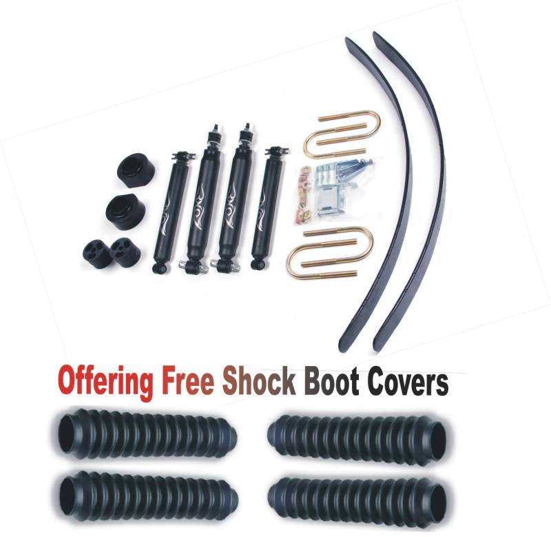Zone OffRoad 1984-2001 Jeep Cherokee XJ 2in Lift Kit with Free Boot Protectors ZONJ5N Dana35 Axle