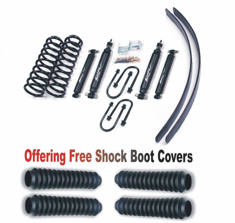 Zone OffRoad 1984-2001 Jeep Cherokee XJ 3in Lift Kit With Free Boot Protectors ZONJ6N Chrysler Axle