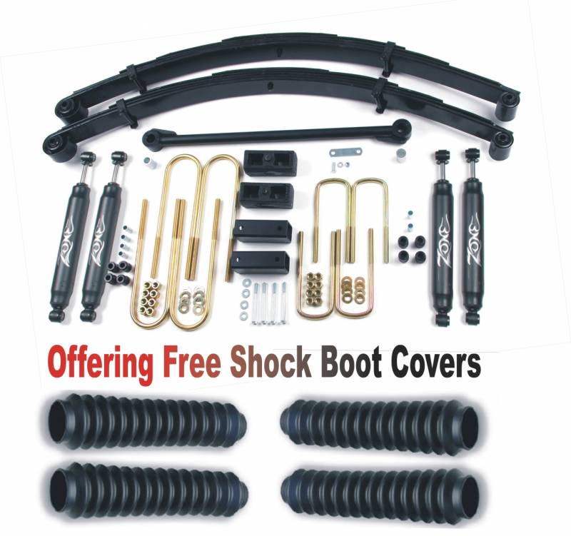 Zone OffRoad 2000-2004 Ford F250 F350 4in Suspension System With Free Boot Protectors ZONF1N
