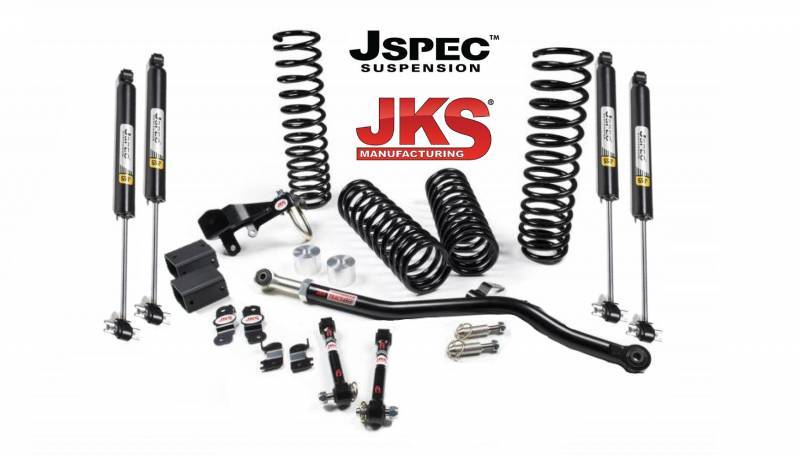 JKS 2007-2018 Jeep Wrangler JK 4Dr 3.5in Lift Kit J Spec System JSPEC Custom Valved Gas Series Shocks JSPEC100K